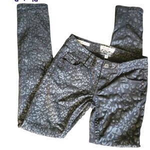 Hot Kiss Skinny Lily Faded Animal Print Jeans - 5